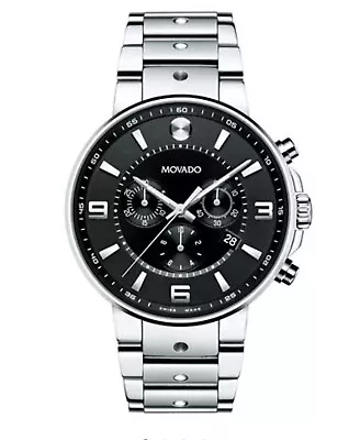 Brand New Movado Men’s SE Pilot 42mm Stainless Steel Chronograph Watch 0607409 • $1199