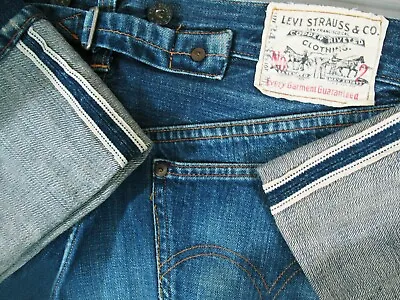 HOT 1920 VTG Men LVC USA LEVI'S 201 SELVEDGE BUTTON 555 Jeans 34 X31 (Fit 31x31) • $220