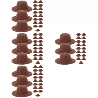  80 Pcs Mini Jazz Hats For Crafts Black Fedora Women Miniature Man Child Baby • $17.84