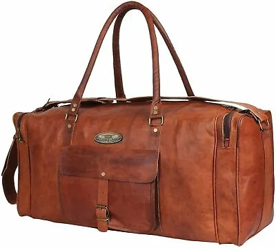 GVB Duffel Gym Overnight Weekend Men Bag Leather 30  Travel Luggage Master Craft • $91.47