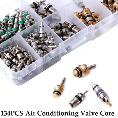 134pcs Car A/C Air Conditioning R134A Valve Core Assortment Remover Tool Kit • $17.73