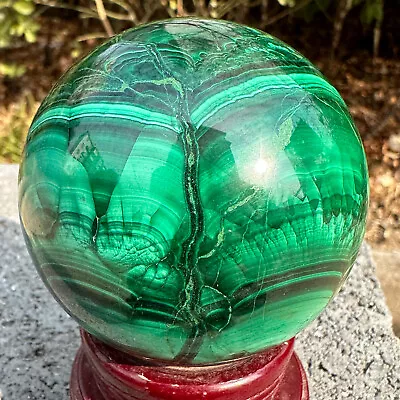 571G Natural Malachite Quartz Sphere Crystal Ball Decoration Collection Gift644 • $41