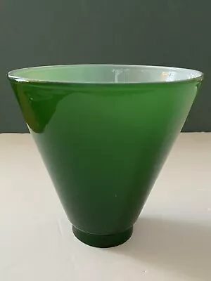 Vtg Vianne France Mouth Blown Glass Cone Lamp Pendant Shade 5.5” H X 5” D • $38