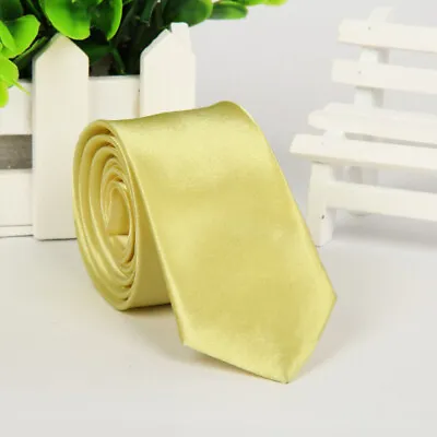 Men'S Dress Tie Skinny Neck Ties Solid Color Classic Neck Tie Wedding Classic • $5.06