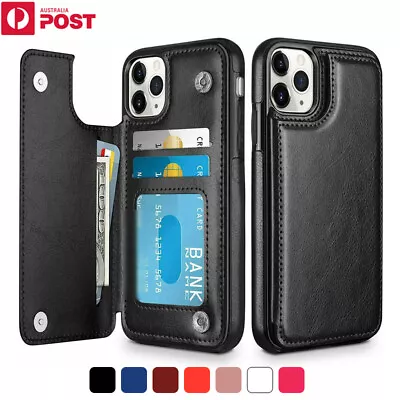 For IPhone 15 14 13 12 11 Pro Max XR XS SE 8 Plus Case Leather Wallet Flip Cover • $14.99