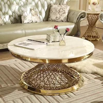 Italian Style Modern Marble Coffee Table Dining Table Large Round Luxury Living  • $2927.40