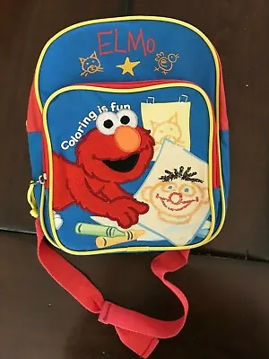 Sesame Street Elmo Coloring Blue Red Child's Backpack • $18