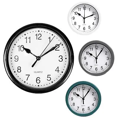 OHS Wall Clock Round Analogue Vintage Home Decor Small Bedroom Kitchen Uni • £5.49