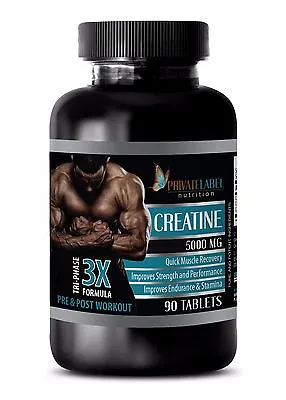 $20.93 • Buy Creatine Monohydrate Powder 3X 5000mg - Super Mass Gainer - 1 Bottle 90 Tablets