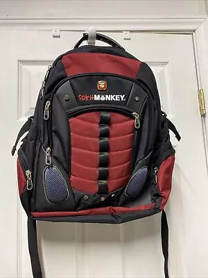 Spirit Monkey Backpack Built In Speaker Adjustable Padded Straps Red/black • $27.99