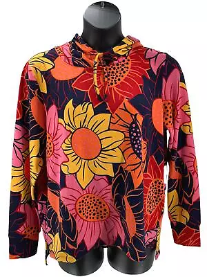 G.I.L.I. Brushed Jersey Hooded Sweatshirt Multi Floral • $29.99