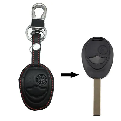 Car Remote Key Fob Bag Holder Leather Cover Case For BMW MINI R Series 2002-2007 • $11.98
