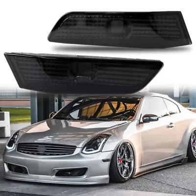 Black Lens Bumper Side Lamp Side Marker Lights Fit 2003-2007 Infiniti G35 Couple • $10.69