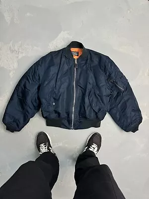 Vintage Schott Nylon Y2k Bomber Type Ma-1 Mens Size S • $120