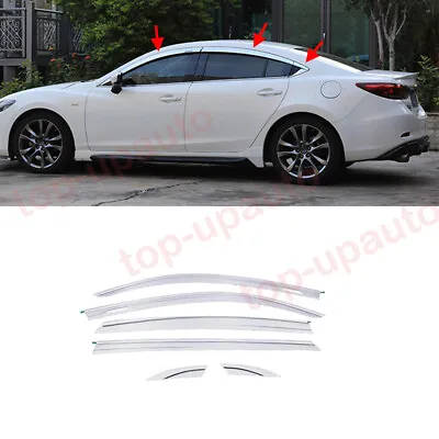 For Mazda 6 2014-2021 Chrome Door Window Visor Vent Shades Sun Rain Guard 6PCS • $157.50