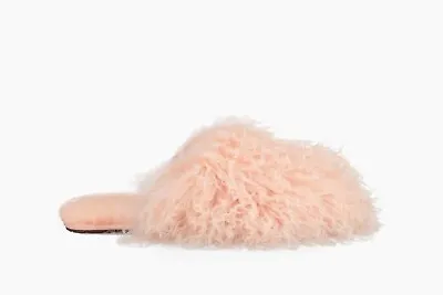 Ugg Fluff Momma Peach Mongolian Clog Sheepskin Slippers Us Size 7 Eu 38 • $120