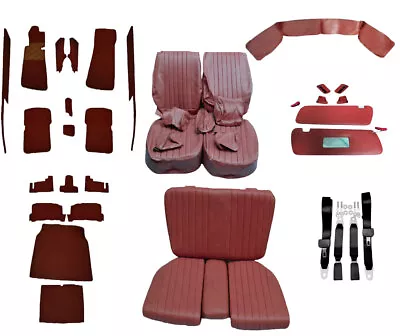 Seat Covers Back Seat Carpet Sun Visor Set For Mercedes SL107 R107 Dark Red • $1710.71