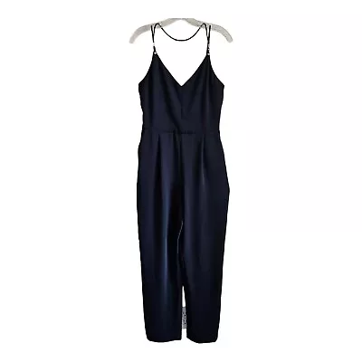 ZARA Size S Jumpsuit Black Spaghetti Straps Sleeveless Bust 34  Waist 28  • $21.97