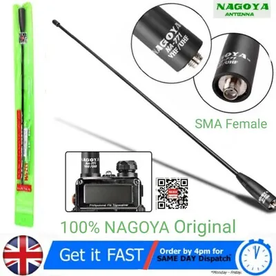 £21.99 • Buy GENUINE SMA Female Antenna Nagoya NA-771 Dual Band High Gain Handheld Radio 39cm
