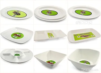 £6.26 • Buy White Disposable Plastic Plates Bowls Trays Party Event BBQ Buffet Great Value!