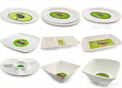 £6.26 • Buy White Disposable Plastic Plates Bowls Trays Party Event BBQ Buffet Great Value!
