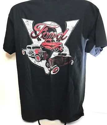 Ford T-Shirt - Black W/ Ford Model A V8 Logo / Emblem - Hot Rod Car & Truck • $21.95