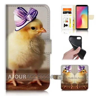 ( For Oppo A73 ) Flip Wallet Case Cover AJ21435 Cute Chick Hat • $12.99