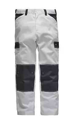 Dickies ED247 Everyday White/Grey Painters Decorators Work Cargo Combat Trousers • £24.99