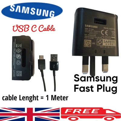 £11.99 • Buy  FAST CHARGER PLUG & CABLE FOR GALAXY S20 21 S8 S8+ S9 S10 PLUS A21s Note 8 9 10