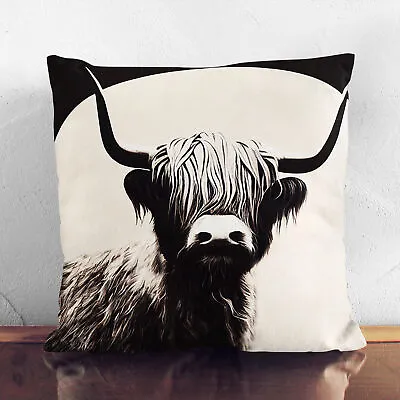 Plump Cushion Iconic Highland Cow Soft Scatter Throw Pillow Case Cover Filled • £19.95