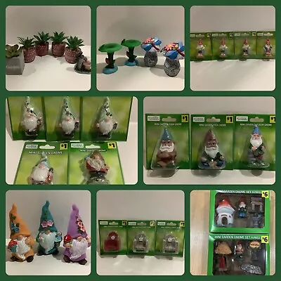 Lot Of 36 Garden Gnome Miniatures Chairs Mushrooms Homes Signs Decor NEW • $29.99