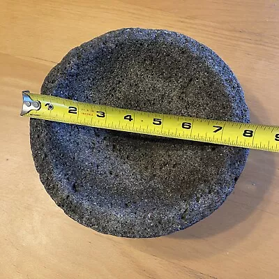 Vintage Mexican Hand Made Volcanic Lava Stone Molcajete Mortar 8” • $25.15