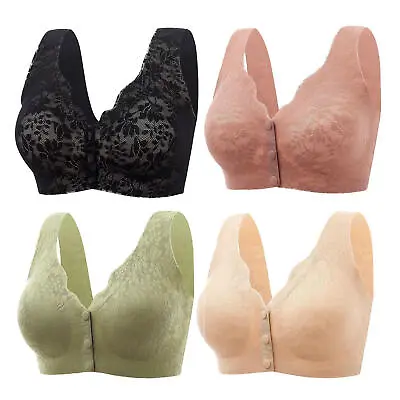 Front Buckle Bra Wireless Lace Bra U-Shaped Back Bra • £12.35