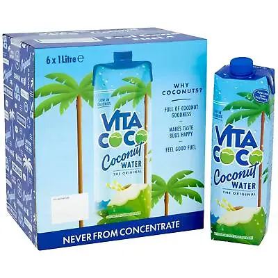 Vita Coco Natural The Original Coconut Water Never From Concentrate Pack 6 X 1L • £25.99