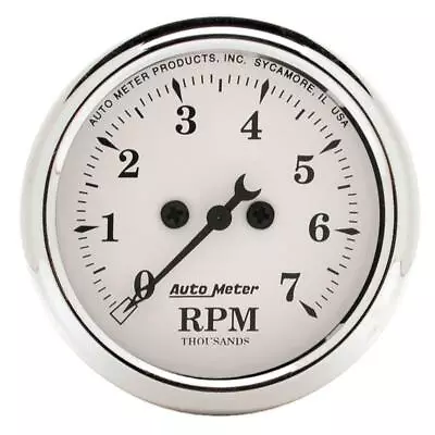 Auto Meter Tachometer Gauge 1694; Old-Tyme White 0-7000 RPM 2-1/16  Electrical • $177.13
