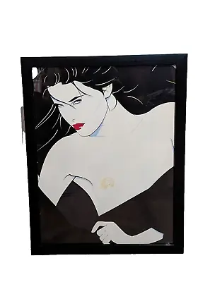 Patrick Nagel Framed Art Bookplate Print Of Woman 1985 1980s Picture • $26.99