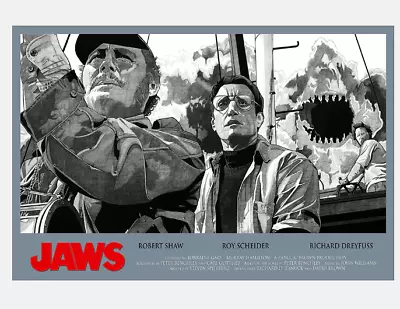 Jaws Amity Island Brody Quint Boat Movie Poster Giclee Print Art 24x36 Mondo • $189.99