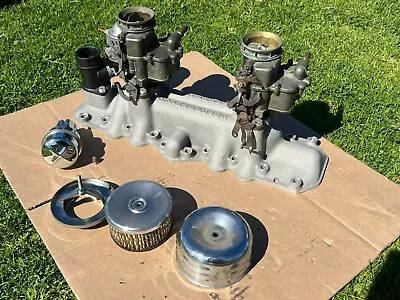 Offenhauser Flathead Ford Intake Manifold W/ Holley 94 Carburetors Mercury • $545