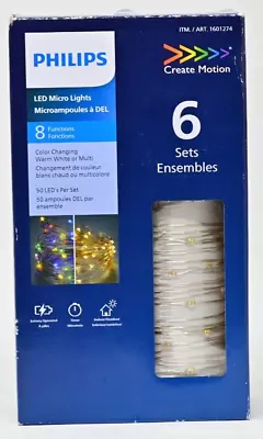 Philips LED Micro Lights Color Changing Warm White Or Multi 6 Sets - 8 FUNCTION • $18.95