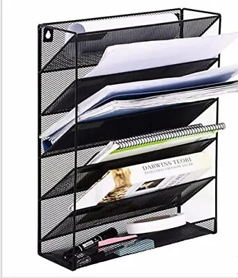 Hanging Wall File Organizer Magazine Holder Mail Sorter Magazine Rack Office ... • $31.56