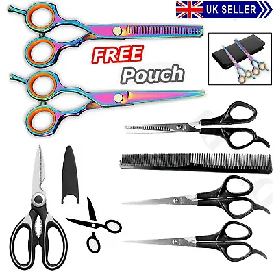 £0.99 • Buy Barber Scissors Hair Cutting Professional Shears Salon Hairdressing Thinning Set