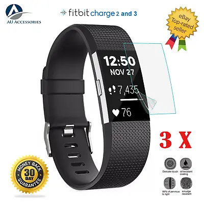 $9.99 • Buy 3x For Fitbit Charge 2 And 3 Compact TPU Hardness LCD Screen Protector Real Film