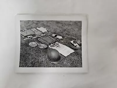 Vintage Photo  Vietnam Soldier Ready For Inspection 1955 • $5