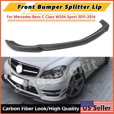 Carbon Fiber Style Front Bumper Splitter Lip For Mercedes W204 Sport 2011-2014 • $179.99