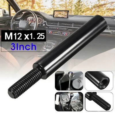 3'' Black M12X1.25 Car Shift Knob Extender Shifter Stick Lever Extension Gear • $9.99