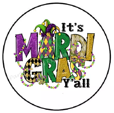 It's Mardi Gras Y'all Envelope Seals Labels Stickers Party Favors • $1.99