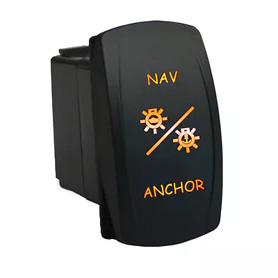 NAV ANCHOR 6M81O2 Rocker Switch 12V Laser LED Amber On-off-on Marine Waterproof • $15.50