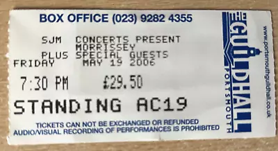 Morrissey Used Concert Ticket Stub Standing 2006 • $12.43