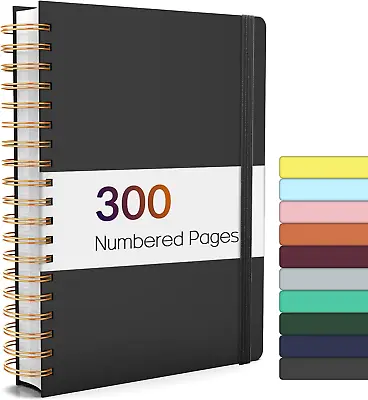 Forvencer Lined Spiral Journal Notebook With 300 Numbered Pages B5 College Ruled • $22.74