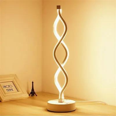 LED Table Lamp Dual Spiral Desk Lamp Warm White Modern Reading Light Bedside USB • $34.97